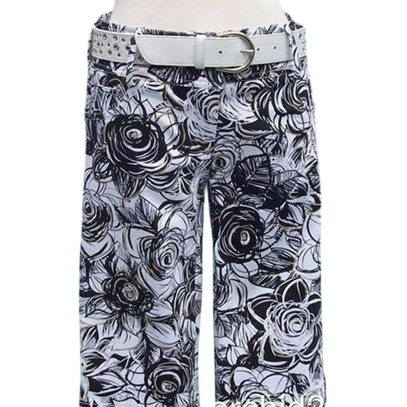 Cache Geometric Floral Metallic Kissed Walking Bermuda Short New NWT $88 Stretch - Picture 3 of 5